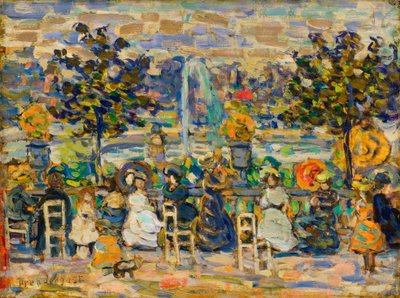 In de Luxemburgse Tuinen door Maurice Brazil Prendergast